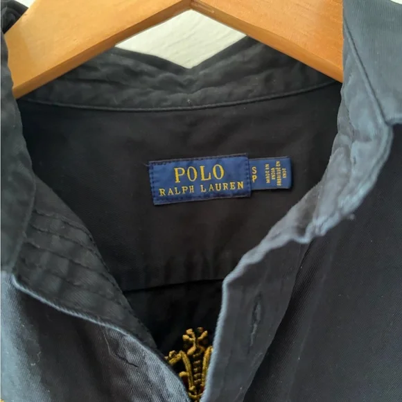 Polo Ralph Lauren Black Cotton Twill Patchwork Military Shirt Size S - Picture 4 of 4